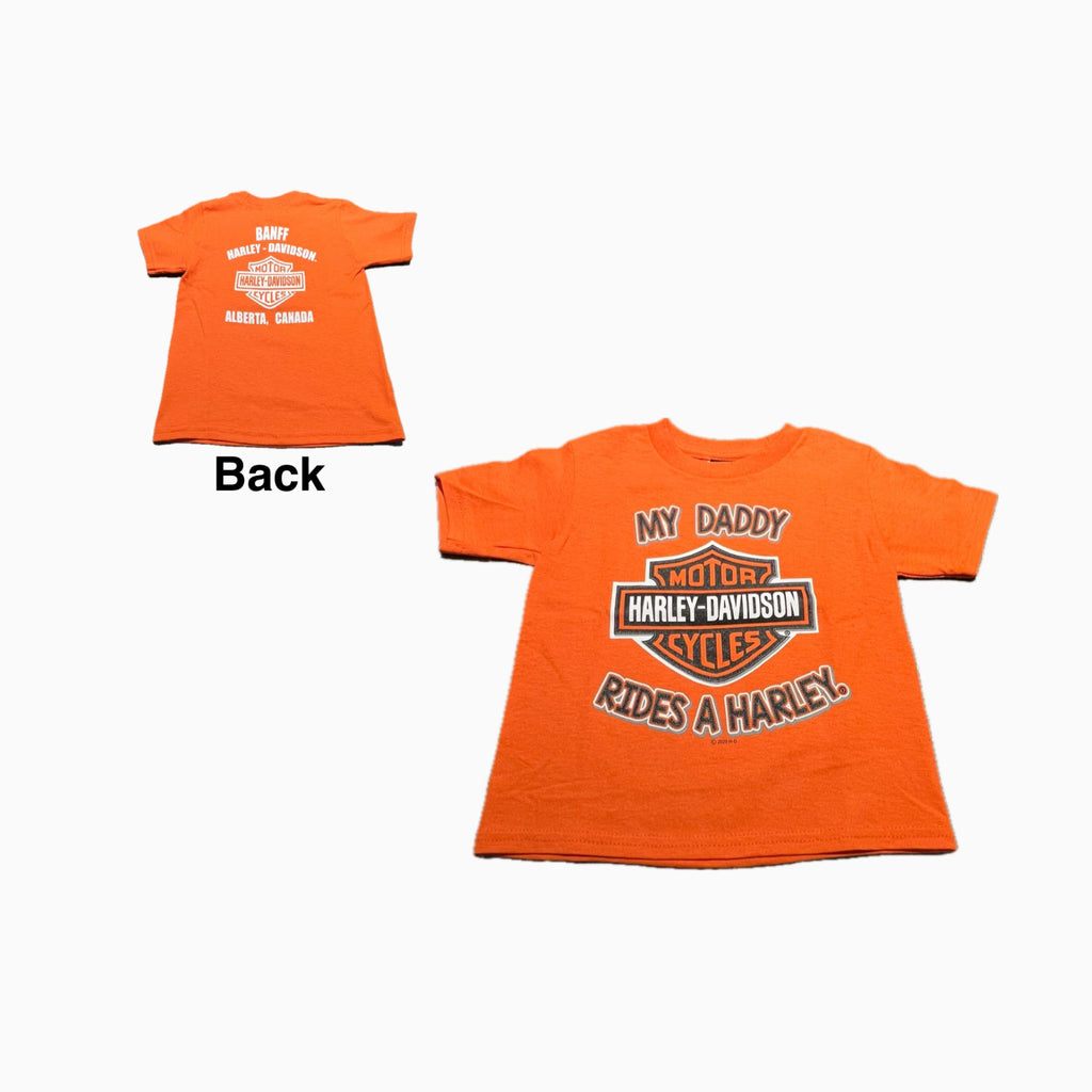 Kids Shirts Boys- Daddy Rides" Tee Orange - Banff Harley-Davidson®